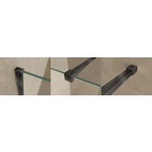 Wiesbaden Inloopdouche profielset Slim Gunmetal - Muurprofiel + Stabilisatiestang - 20.3413
