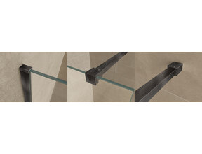 Wiesbaden Inloopdouche profielset Slim Gunmetal - Muurprofiel + Stabilisatiestang - 20.3413