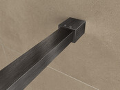 Wiesbaden Inloopdouche profielset Slim Gunmetal - Muurprofiel + Stabilisatiestang - 20.3413