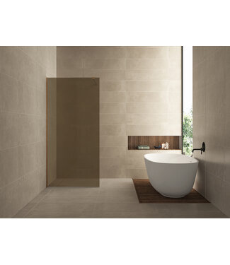 Wiesbaden Wiesbaden Slim Inloopdouche Douchewand Vintage Brons Glas 120cm 8mm anti-kalk - 20.3507