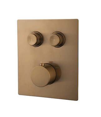 Wiesbaden Inbouw douchekraan Wiesbaden Caral Klik Pro afbouwdeel 2-wegs Geborsteld Brons Koper - 29.3426