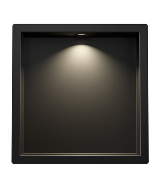 Wiesbaden Inbouw badkamer nis Demis met verlichting 30x30x7cm Mat Zwart - 33.2167