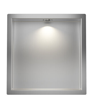 Wiesbaden Inbouw badkamer nis Demis met verlichting 30x30x7cm RVS - 33.2168