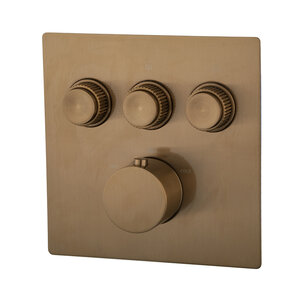 Inbouw douchekraan Wiesbaden Caral Klik Pro afbouwdeel 3-wegs Geborsteld Brons koper - 29.3436