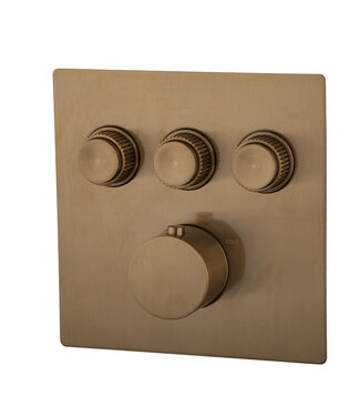 Wiesbaden Inbouw douchekraan Wiesbaden Caral Klik Pro afbouwdeel 3-wegs Geborsteld Brons koper - 29.3436