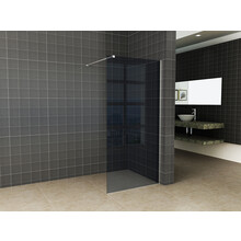 Wiesbaden Inloopdouche Douchewand Slim Rookglas 140cm - 8mm veiligheidsglas met antikalk - 20.3489