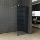 Wiesbaden Inloopdouche Douchewand Slim Rookglas 120cm - 8mm veiligheidsglas met antikalk - 20.3483