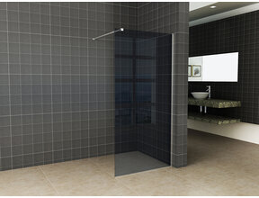 Wiesbaden Inloopdouche Douchewand Slim Rookglas 110cm - 8mm veiligheidsglas met antikalk - 20.3482