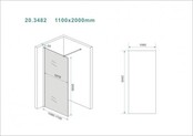 Wiesbaden Inloopdouche Douchewand Slim Rookglas 110cm - 8mm veiligheidsglas met antikalk - 20.3482