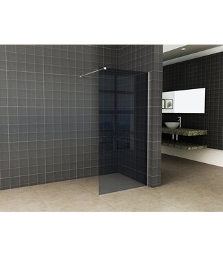 Wiesbaden Wiesbaden Inloopdouche Douchewand Slim Rookglas 100cm - 8mm veiligheidsglas met antikalk - 20.3481