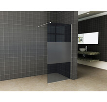 Wiesbaden Inloopdouche Douchewand Slim Rookglas met melkglas 90cm - 8mm veiligheidsglas met antikalk - 20.3511