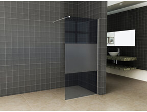 Wiesbaden Inloopdouche Douchewand Slim Rookglas met melkglas 100cm - 8mm veiligheidsglas met antikalk - 20.3512