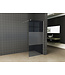 Wiesbaden Inloopdouche Douchewand Slim Rookglas met melkglas 110cm - 8mm veiligheidsglas met antikalk - 20.3513