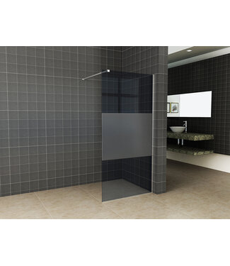 Wiesbaden Wiesbaden Inloopdouche Douchewand Slim Rookglas met melkglas 120cm - 8mm veiligheidsglas met antikalk - 20.3514