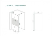 Wiesbaden Inloopdouche Douchewand Slim Helder glas met melkglas 100cm - 8mm veiligheidsglas met antikalk - 20.3476 Wiesbaden Inloopdouche Douchewand Slim Helder glas met melkglas 100cm - 8mm veiligheidsglas met antikalk - 20.3476