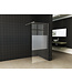 Wiesbaden Inloopdouche Douchewand Slim Helder glas met melkglas 90cm - 8mm veiligheidsglas met antikalk - 20.3475