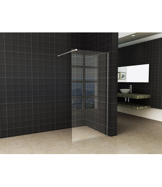 Wiesbaden Wiesbaden Inloopdouche Douchewand Slim Helder glas 70cm - 8mm veiligheidsglas met antikalk - 20.3452