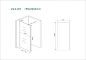 Wiesbaden Inloopdouche Douchewand Slim Helder glas 75cm - 8mm veiligheidsglas met antikalk - 20.3470