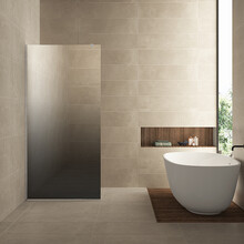 Inloopdouche Douchewand Slim spiegelrook naar helder glas 90cm - 8mm veiligheidsglas met antikalk - 20.3590