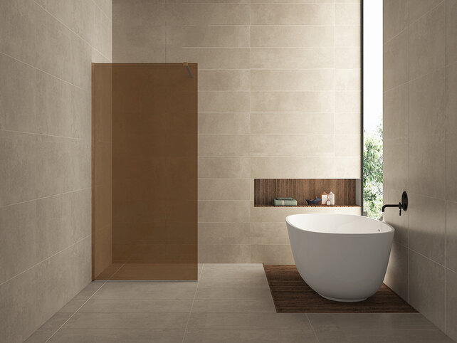 Inloopdouche Douchewand Slim warm koper glas 120cm - 8mm veiligheidsglas met antikalk -  20.3518