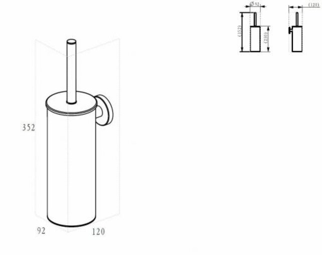 Wc borstel met houder Wiesbaden Alonzo Gunmetal - 28.8054