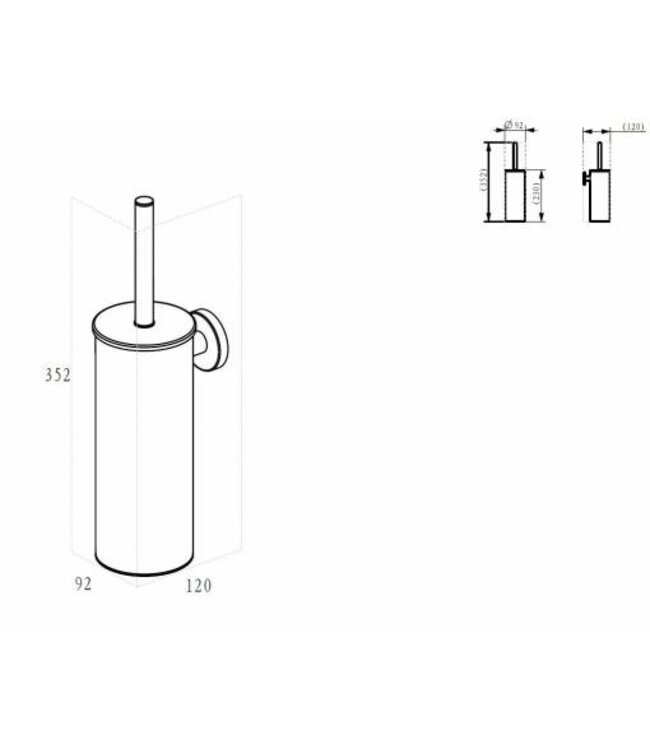 Wc borstel met houder Wiesbaden Alonzo Geborsteld Messing - 28.8053