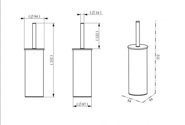 Wc borstel met houder Wiesbaden Alonzo Chroom Vrijstaand - 28.7050