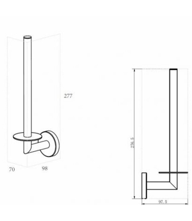 Reserverolhouder Wiesbaden Alonzo RVS Geborsteld - 28.8042