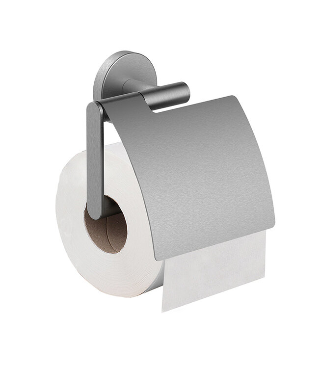 Wiesbaden Wc rolhouder met klep Wiesbaden Alonzo Geborsteld RVS - 28.8032
