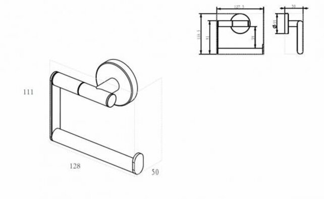 Wc rolhouder Wiesbaden Alonzo RVS Geborsteld - 28.8022