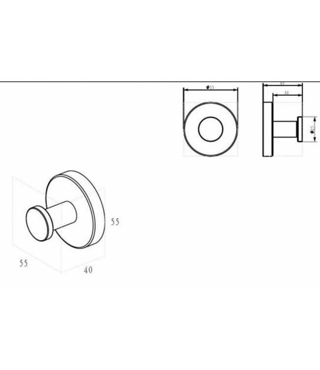 Handdoekhaak Wiesbaden Alonzo Geborsteld Brons Koper met rozet - 28.8015