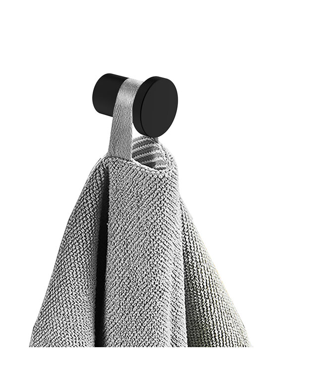 Handdoekhaak Wiesbaden Alonzo Mat Zwart zonder rozet - 28.8001