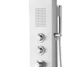 Douchepaneel Xellanz Erie RVS 148x22cm Thermostaatkraan Regendouche Massagejets - 29.3750