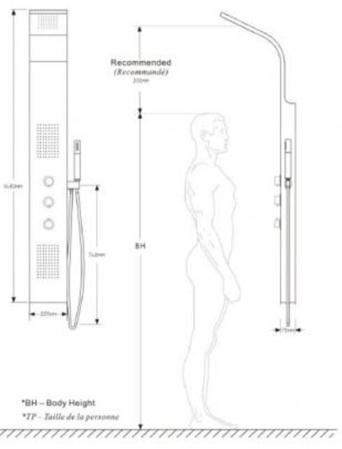 Douchepaneel Xellanz Erie RVS 148x22cm Thermostaatkraan Regendouche Massagejets - 29.3750 Douchepaneel Xellanz Erie RVS 148x22cm Thermostaatkraan Regendouche Massagejets - 29.3750