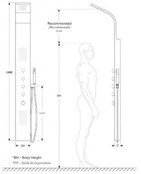 Douchepaneel Xellanz Huron RVS 160x20cm Thermostaatkraan Regendouche Massagejets - 29.3751 Douchepaneel Xellanz Huron RVS 160x20cm Thermostaatkraan Regendouche Massagejets - 29.3751