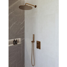 Regendoucheset inbouw 30cm Caral Geborsteld brons koper compleet - 29.3050