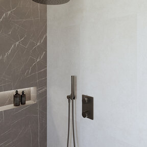 Regendoucheset inbouw 30cm Caral Gunmetal compleet - 29.3049