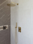 Regendoucheset inbouw 30cm Caral Geborsteld Messing compleet - 29.3048