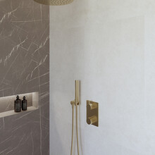 Regendoucheset inbouw 30cm Caral Geborsteld Messing compleet - 29.3048