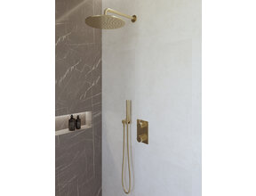 Regendoucheset inbouw 30cm Caral Geborsteld Messing compleet - 29.3048