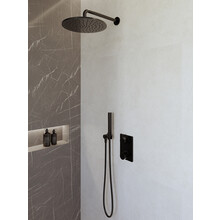 Regendoucheset inbouw 30cm Caral Mat Zwart compleet - 29.3046