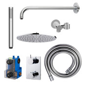 Regendoucheset inbouw 30cm Caral Chroom compleet - 29.3045