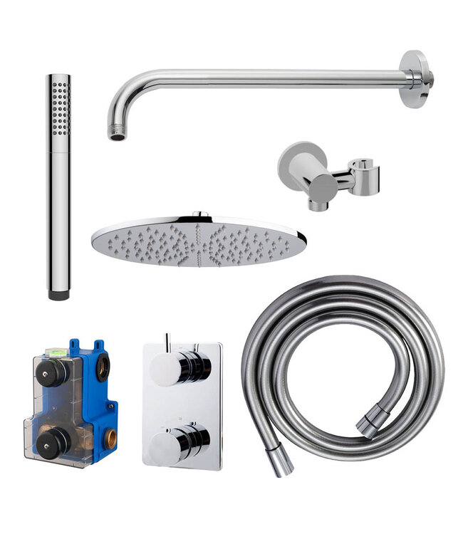 Regendoucheset inbouw 30cm Caral Chroom compleet - 29.3045