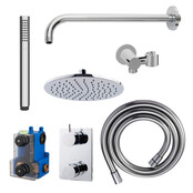 Regendoucheset inbouw 25cm Caral Chroom compleet - 29.3039