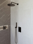 Regendoucheset inbouw 25cm Caral Mat Zwart compleet - 29.3040