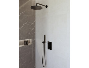 Regendoucheset inbouw 25cm Caral Mat Zwart compleet - 29.3040