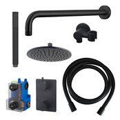 Regendoucheset inbouw 25cm Caral Mat Zwart compleet - 29.3040