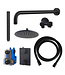 Regendoucheset inbouw 25cm Caral Mat Zwart compleet - 29.3040