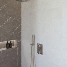 Regendoucheset inbouw 25cm Caral Geborsteld Staal compleet - 29.3041