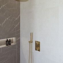 Regendoucheset inbouw 25cm Caral Geborsteld Messing compleet - 29.3042